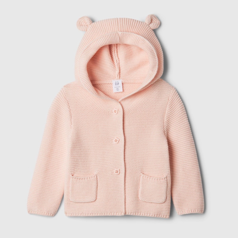 🩷Baby Gap🩷 EUC Pink Teddy Bear Sweater. Size 3-6m.